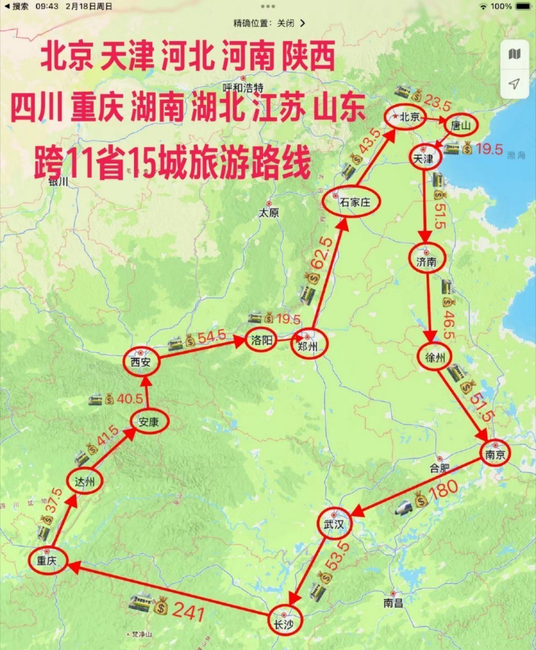 网友总结的一些跨城市穷游环线