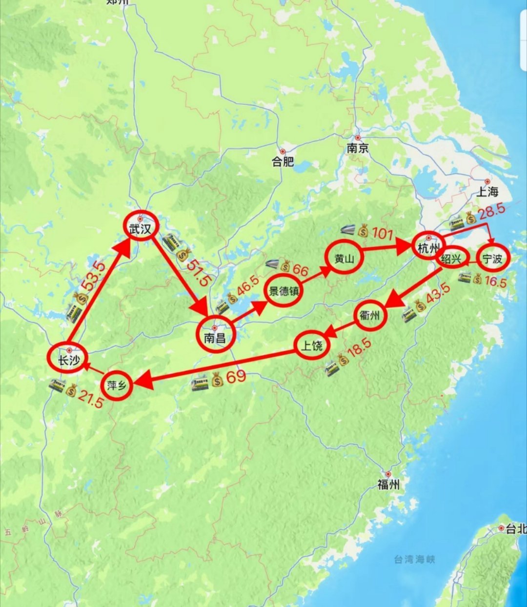 网友总结的一些跨城市穷游环线