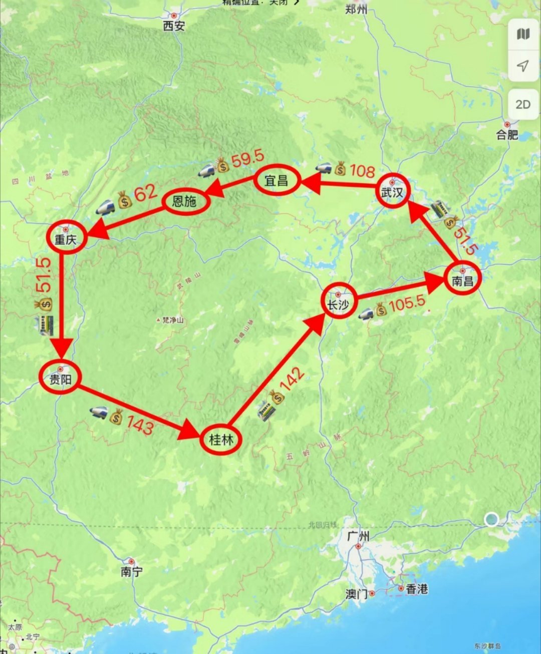 网友总结的一些跨城市穷游环线