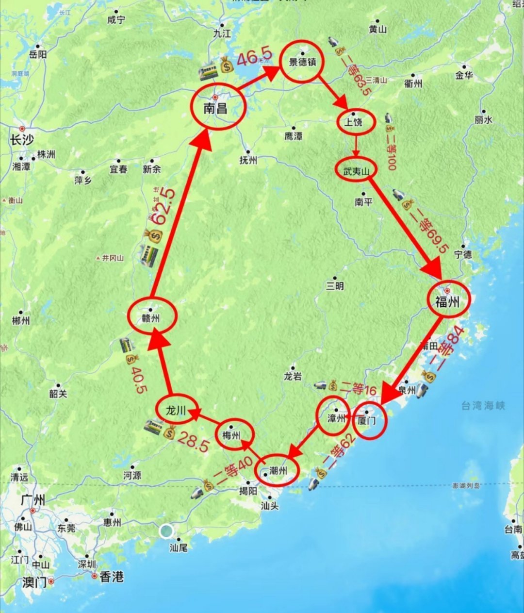 网友总结的一些跨城市穷游环线